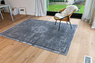 Louis De Poortere Fading World Medallion 9148 Stone Area Rug Lifestyle Image Feature