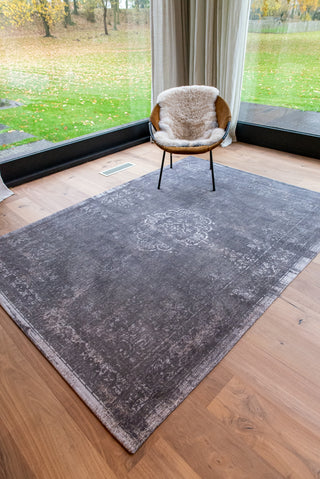 Louis De Poortere Fading World Medallion 9148 Stone Area Rug Lifestyle Image Feature