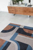 Louis De Poortere Nuance Module 9196 Camel Blue Area Rug Lifestyle Image Feature
