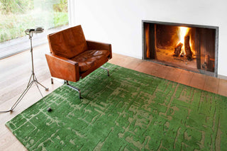 Louis De Poortere Structures Baobab 9202 Perrier's Green Area Rug Lifestyle Image Feature