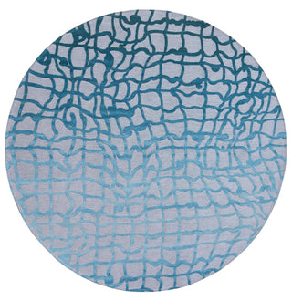 Louis De Poortere Mad Men Dedalo 9203 Blue Marine Area Rug Round Main Image