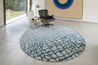 Louis De Poortere Mad Men Dedalo 9203 Blue Marine Area Rug Lifestyle Image Feature