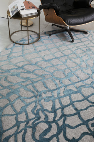 Louis De Poortere Mad Men Dedalo 9203 Blue Marine Area Rug Lifestyle Image Feature