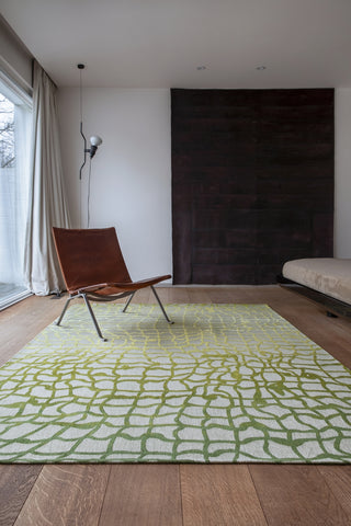 Louis De Poortere Mad Men Dedalo 9204 Republic Green Area Rug Lifestyle Image Feature