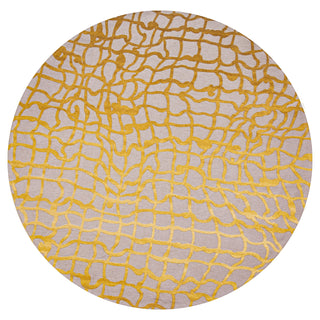 Louis De Poortere Mad Men Dedalo 9205 Yellow Scarab Area Rug Round Main Image