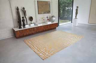 Louis De Poortere Mad Men Dedalo 9205 Yellow Scarab Area Rug Lifestyle Image Feature