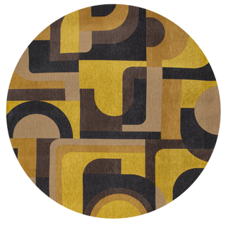 Louis De Poortere Nuance Module 9210 Yellow Meyer Area Rug Round Main Image