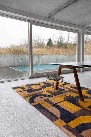 Louis De Poortere Nuance Module 9210 Yellow Meyer Area Rug Lifestyle Image Feature