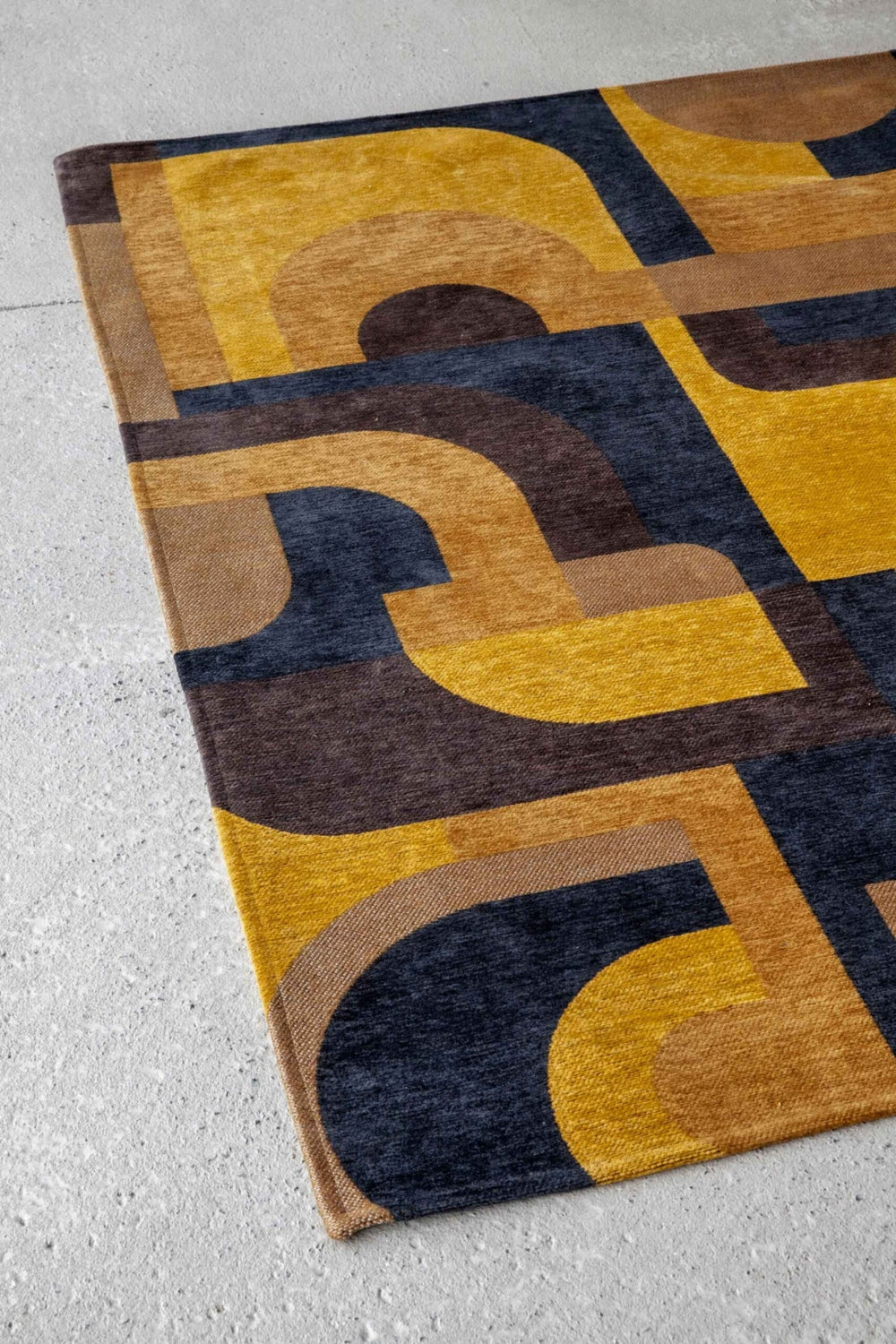 Louis De Poortere Nuance Module 9210 Yellow Meyer Area Rug Lifestyle Image Feature