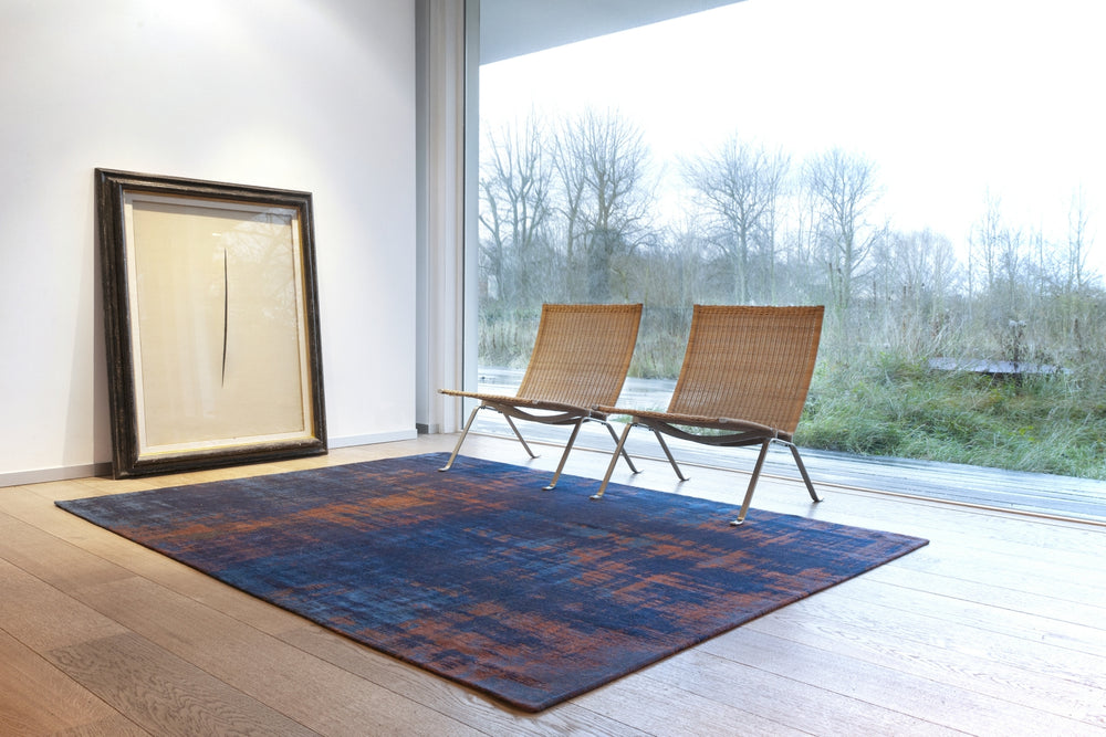 Louis De Poortere Atlantic Venetian Dust 9211 Sunset Blue Area Rug Lifestyle Image Feature