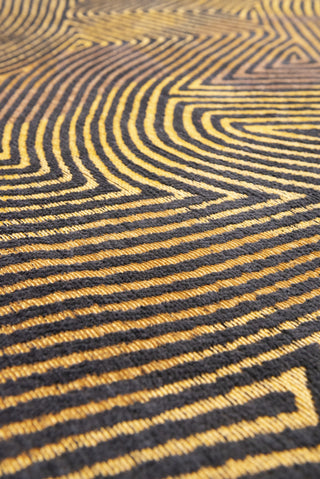 Louis De Poortere Meditation Coral 9227 Black Gold Area Rug Detail Image