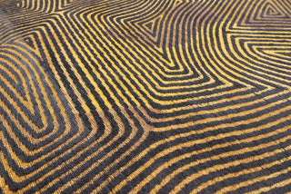 Louis De Poortere Meditation Coral 9227 Black Gold Area Rug Detail Image