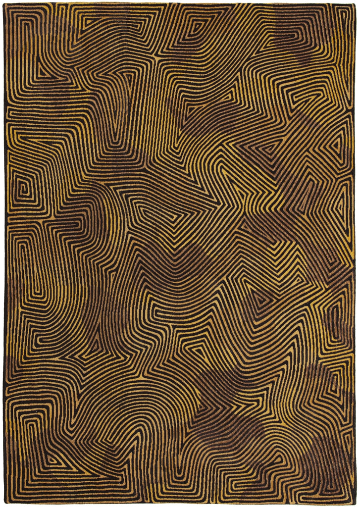 Louis De Poortere Meditation Coral 9227 Black Gold Area Rug main image