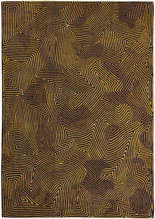 Louis De Poortere Meditation Coral 9227 Black Gold Area Rug main image