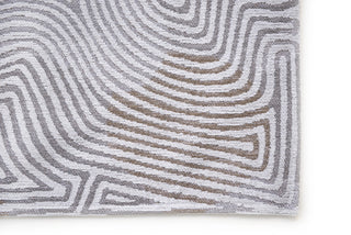 Louis De Poortere Meditation Coral 9228 Oyster White Area Rug Corner Image