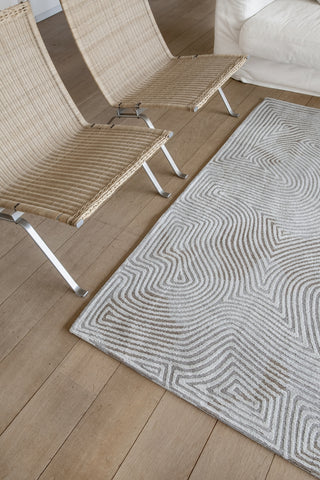Louis De Poortere Meditation Coral 9228 Oyster White Area Rug Lifestyle Image Feature