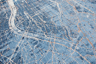 Louis De Poortere Cities Tokyo 9314 Conductive Blue Area Rug Detail Image