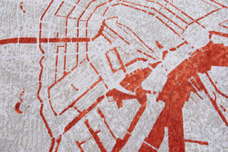 Louis De Poortere Cities Amsterdam 9323 Orange Cut Area Rug Detail Image