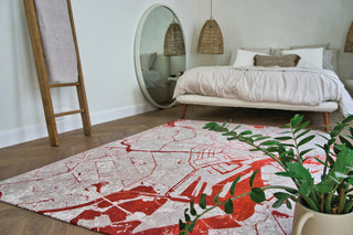 Louis De Poortere Cities Amsterdam 9323 Orange Cut Area Rug Lifestyle Image Feature