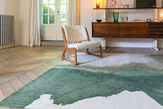 Louis De Poortere Meditation Lagoon 9331 Palm Green Area Rug Lifestyle Image Feature