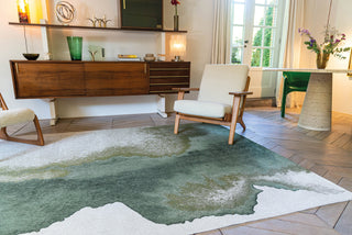 Louis De Poortere Meditation Lagoon 9331 Palm Green Area Rug Lifestyle Image Feature