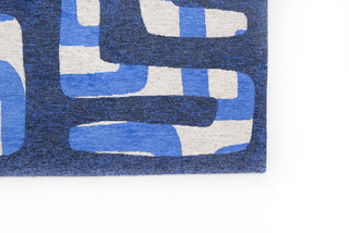 Louis De Poortere Craft Kuba 9336 Ultramarine Area Rug Corner Image