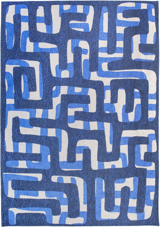 Louis De Poortere Craft Kuba 9336 Ultramarine Area Rug main image
