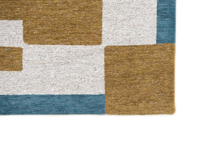 Louis De Poortere Craft Chess 9338 Honey Area Rug Corner Image
