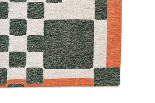 Louis De Poortere Craft Chess 9339 Deep Green Area Rug Corner Image