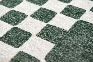 Louis De Poortere Craft Chess 9339 Deep Green Area Rug Detail Image