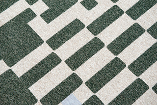 Louis De Poortere Craft Chess 9339 Deep Green Area Rug Detail Image