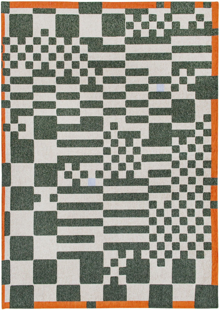 Louis De Poortere Craft Chess 9339 Deep Green Area Rug main image