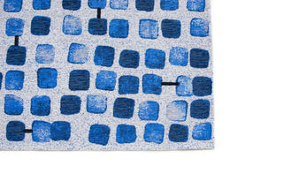 Louis De Poortere Craft Cobblestone 9348 Amparo Blues Area Rug Corner Image