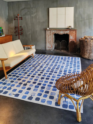 Louis De Poortere Craft Cobblestone 9348 Amparo Blues Area Rug Lifestyle Image Feature
