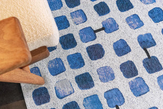 Louis De Poortere Craft Cobblestone 9348 Amparo Blues Area Rug Lifestyle Image Feature