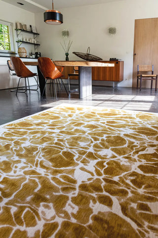 Louis De Poortere Meditation Swim 9349 Saffron Area Rug Lifestyle Image Feature