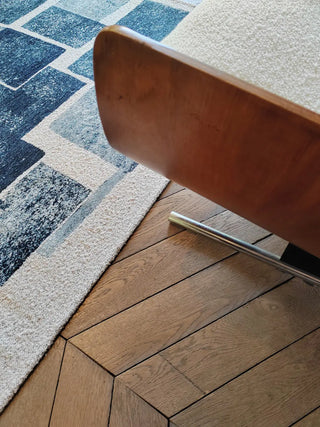 Louis De Poortere Craft Lucia 9355 Ice Blue Area Rug Lifestyle Image Feature
