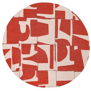 Louis De Poortere Craft Papercut 9364 Rust Area Rug Round Round