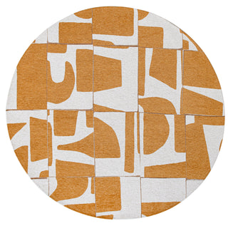 Louis De Poortere Craft Papercut 9367 Curry Area Rug Round Round
