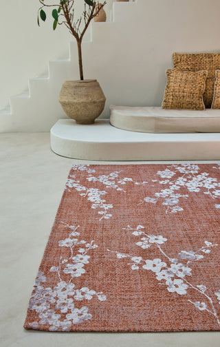 Louis De Poortere Sakura 9371 Copper Pink Area Rug Lifestyle Image Feature