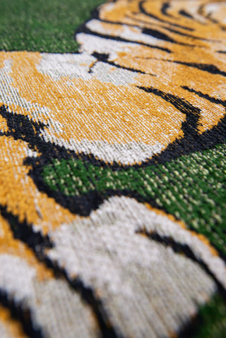Louis De Poortere Pop Tiger 9388 Green On Fire Area Rug Detail Image