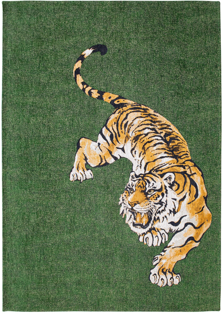 Louis De Poortere Pop Tiger 9388 Green On Fire Area Rug main image