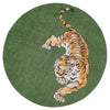 Louis De Poortere Pop Tiger 9388 Green On Fire Area Rug Round Main Image