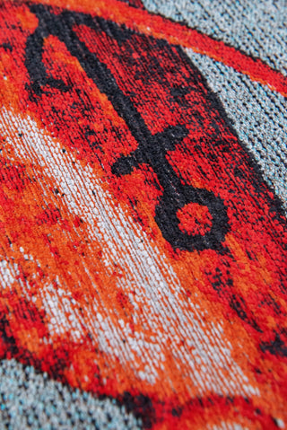 Louis De Poortere Pop Lobster 9389 Steam Red Area Rug Detail Image