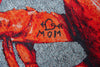 Louis De Poortere Pop Lobster 9389 Steam Red Area Rug Detail Image