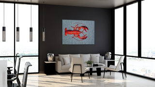 Louis De Poortere Pop Lobster 9389 Steam Red Area Rug Lifestyle Image Feature