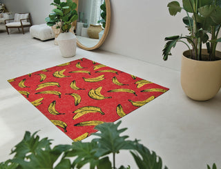 Louis De Poortere Pop Banana 9392 Miami Red Area Rug Lifestyle Image Feature