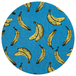 Louis De Poortere Pop Banana 9394 California Blue Area Rug Round Main Image