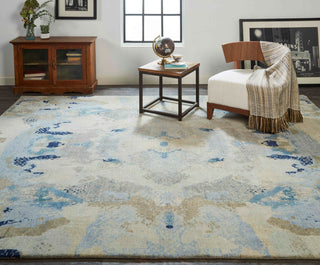 Havila Fine Rugs Lithol H1478 Ivory/Blue Area Rug Lifestyle Image Feature