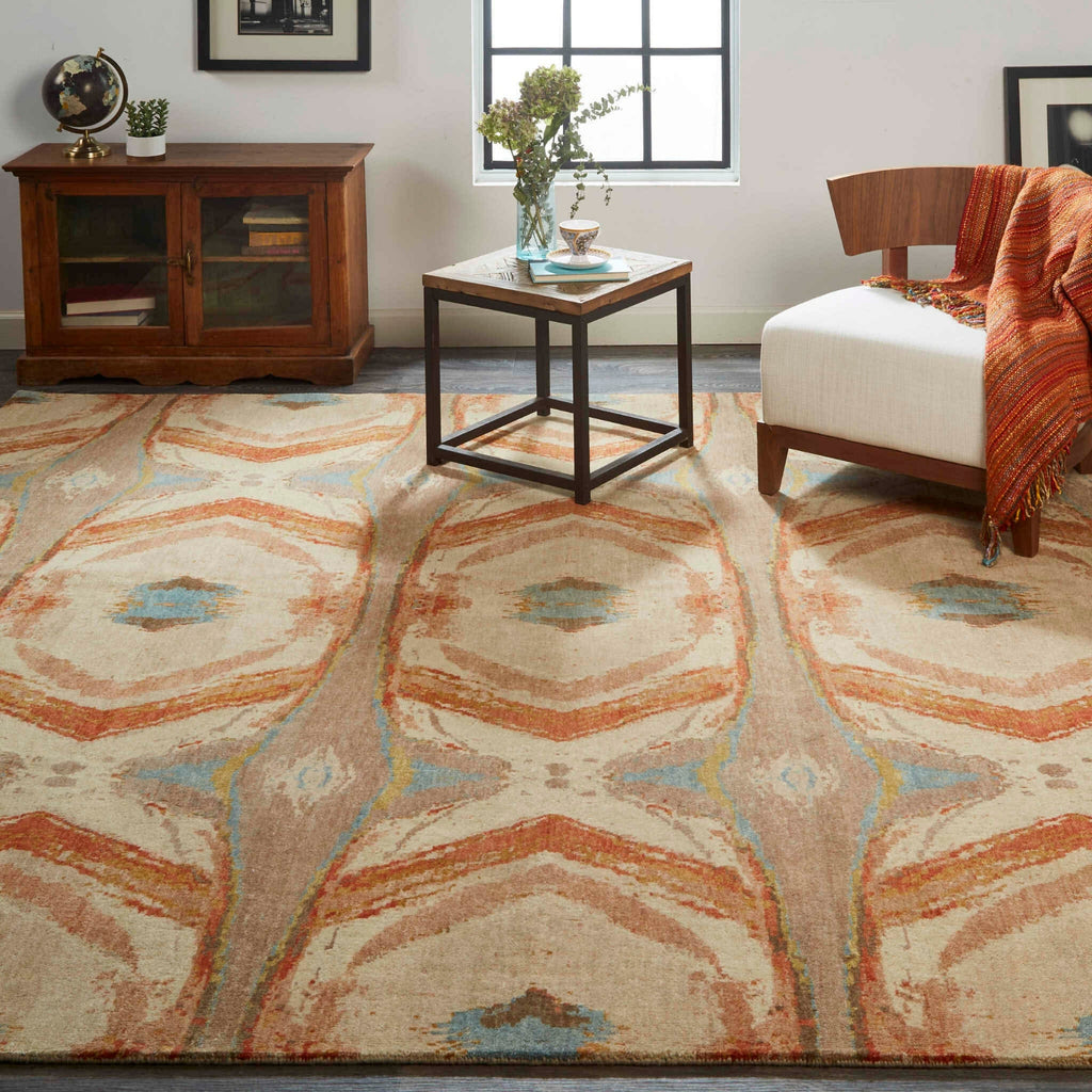 Havila Fine Rugs Lithol H1479 Rust/Blue Area Rug – Incredible Rugs and ...